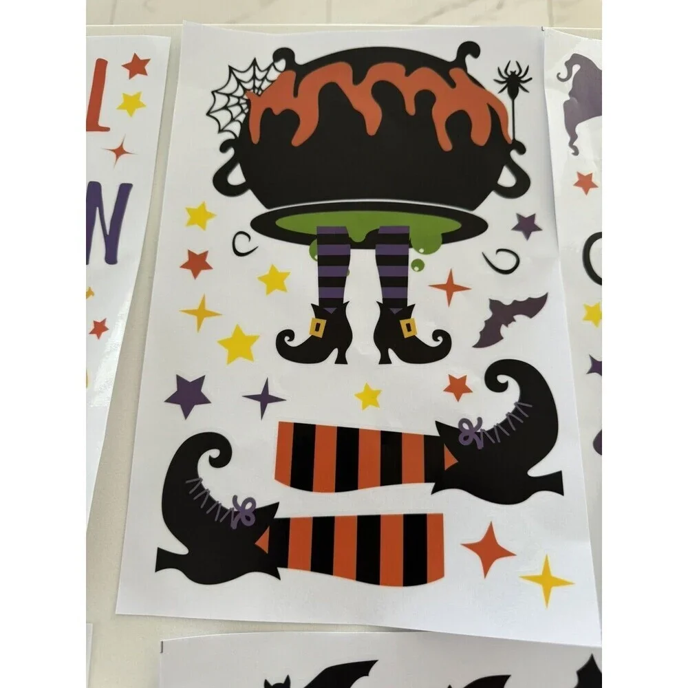 Halloween Window Stickers, 9 Sheets Halloween Window Cling Decals for Halloween